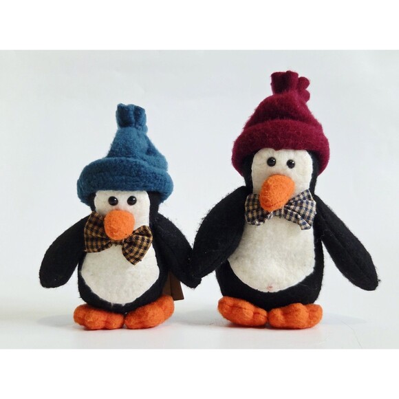 Artisan Flair Penguin Plush Stuffed Animal Toy Winter Christmas Miss Elles Set - Picture 2 of 13